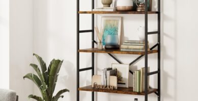 Shintenchi 5 Tier Industrial Bookcase Shelf