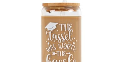 DUALFUN Graduation Glass Cup 2024