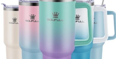 Soufull 40 oz Tumbler with Handle and Straw Lid